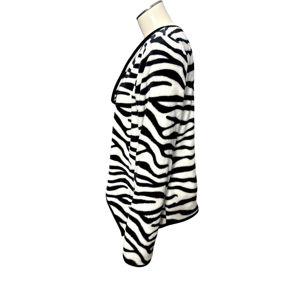 Ccc Zebra Print Open Front Cardigan Sweater Trend… - image 2